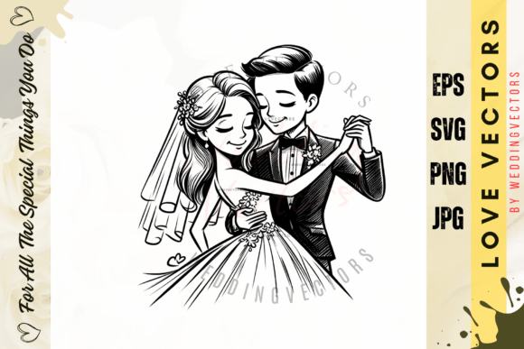 C4928: Capturing Matrimony in Elegant Vector Art