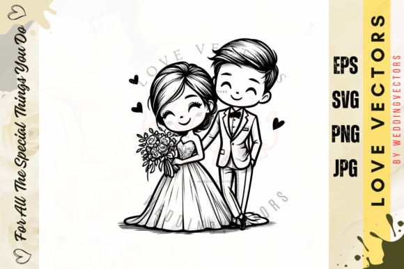 C4953: Capturing Matrimonial Bliss in Vector Art