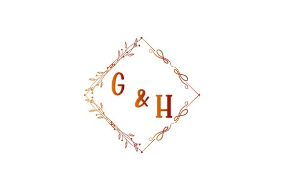 G & H Initial Flower Wedding Invitation: A Floral Monogram for Modern Nuptials