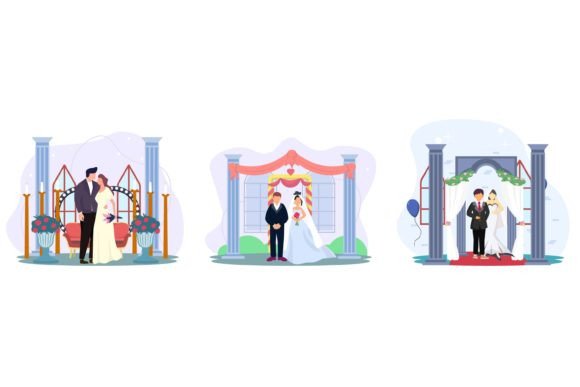 Wedding Coming Moment Flat Bundle: Your Go-To Design Asset
