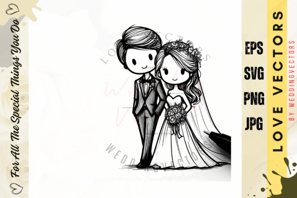 Wedding Couple and Love Vectors: A Timeless Design Asset