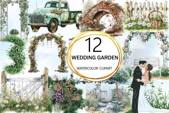 Wedding Garden Clipart: Creative Watercolor Designs for Every Project