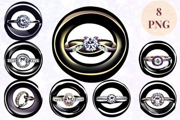 Wedding Ring 9 Clipart PNG: Design Assets for Creative Projects